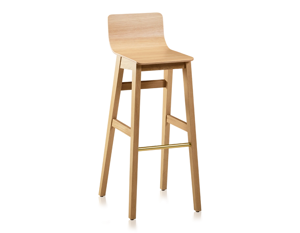 Tabouret de bar en chêne H80 cm bois teinte naturelle