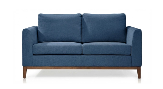 Canapé design 2 places tissu bleu jean