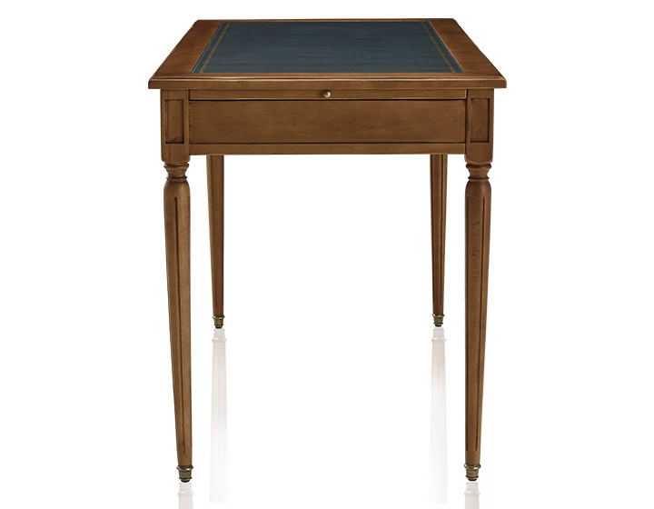 Bureau ancien style Louis XVI plateau cuir vert L130 cm