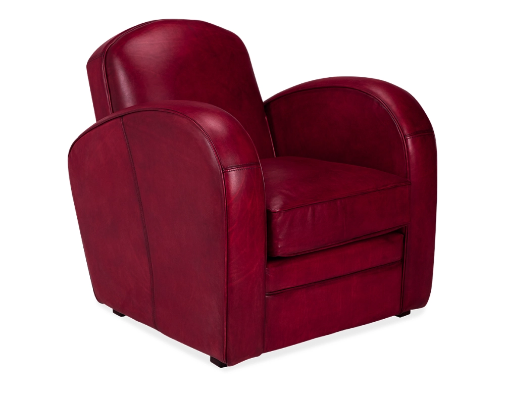 Leather club armchair burgundy