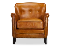 Leather club armchair cognac