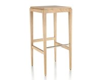 Tabouret de bar design H80 cm bois teinte naturelle assise bois