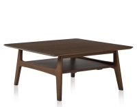 Mesa de centro cuadrada de roble teinte marron foncé 100x100 cm 100x100 cm