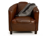 Fauteuil club cuir marron vintage