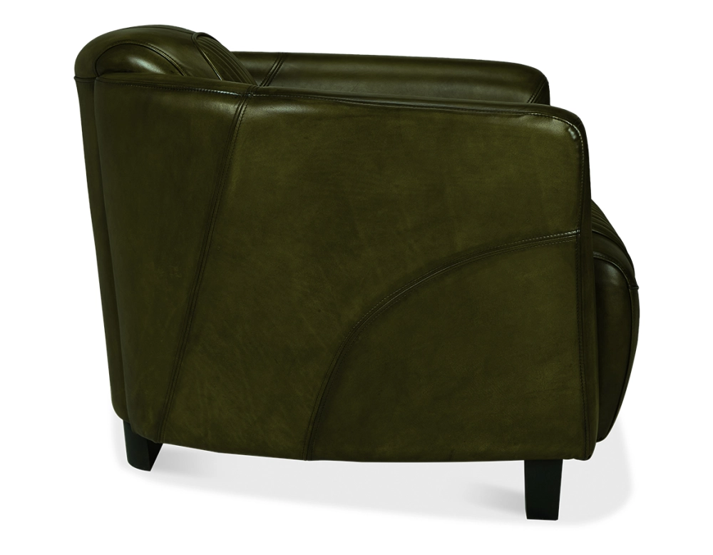 Fauteuil club cuir vert olive