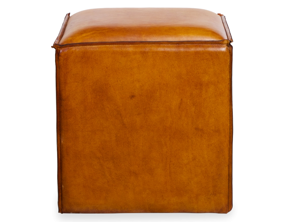 Pouf cuir cognac