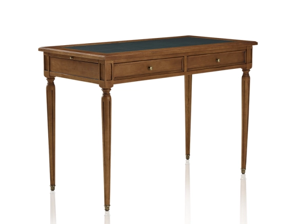Bureau ancien style Louis XVI plateau cuir vert L110 cm