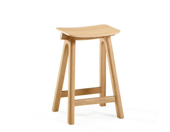 Tabouret de bar en chêne H60 cm bois teinte naturelle