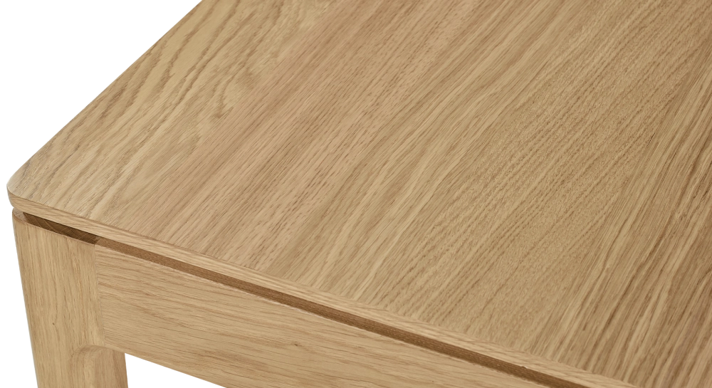 Mesa de comedor para 6 personas de roble tinte natural tablero de madera 140x90 cm