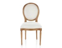Chaise ancienne style Louis XVI bois teinte ancienne et tissu beige naturel
