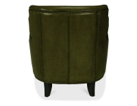 Sillón club de piel verde oliva reposabrazos con tachuelas