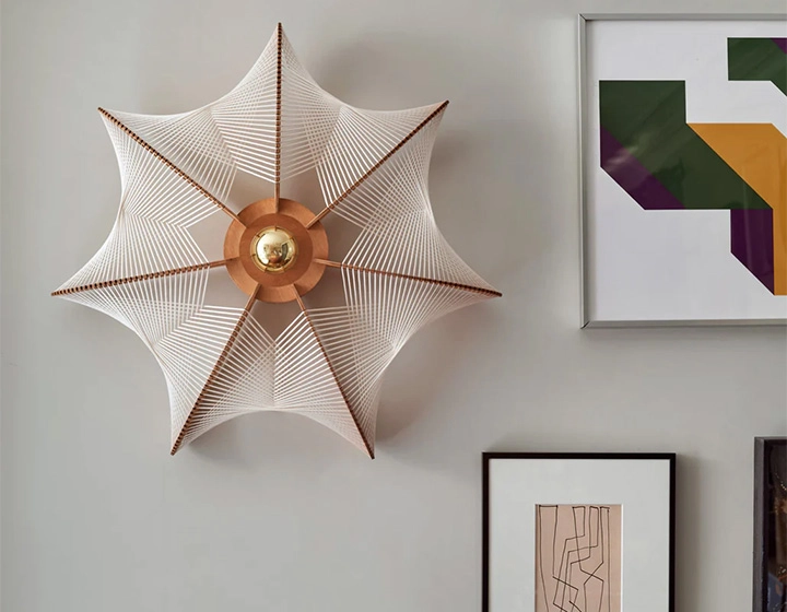 Small model twist braided cotton wire wall light