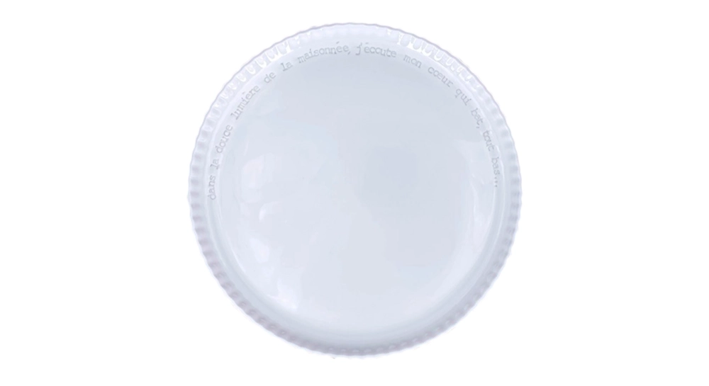 Plat rond avec message
