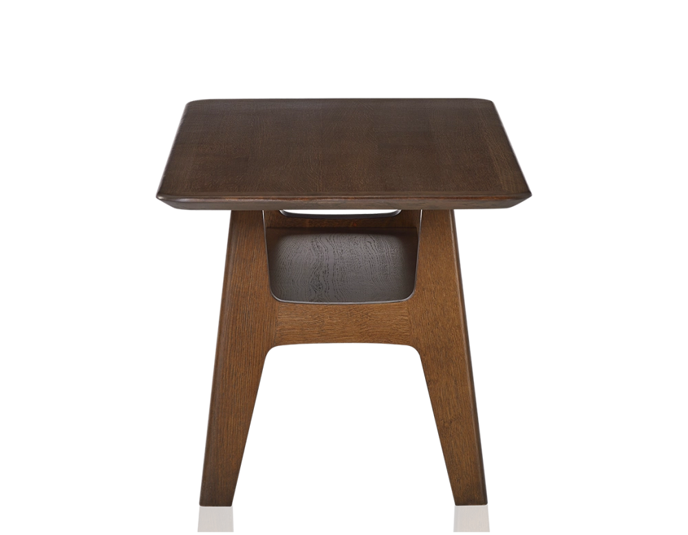 Table basse rectangulaire en chêne teinte marron foncé 100x50 cm 100x50 cm