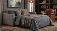 Canapé convertible 3 places tissus chiné marron