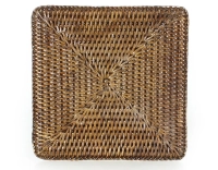Brown rattan square trivet