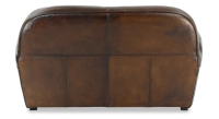 2 seater leather club sofa dark brown studded armrests