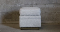 Pouf tissu bouclé blanc
