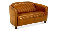 2 seater leather club sofa cognac
