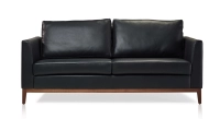 Canapé design 2,5 places cuir ébène