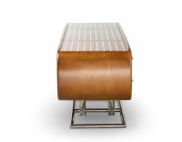 Mueble de TV marine métal et bois teinte merisier