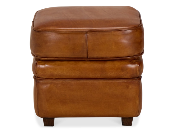 Pouf cuir marron clair