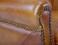 Leather club armchair cognac