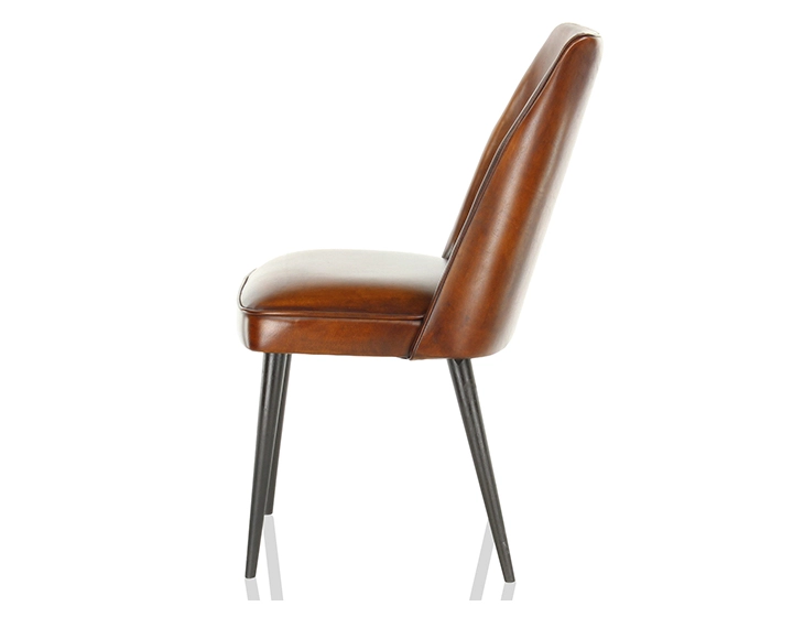 Chaise vintage cuir marron vintage