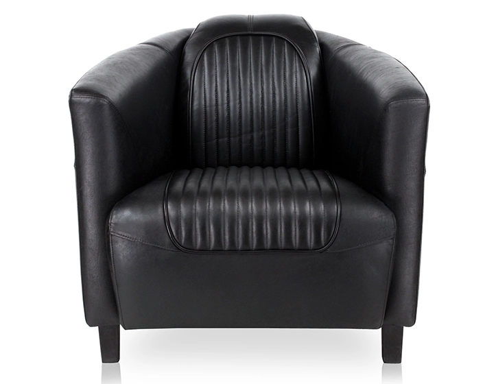 Fauteuil club cuir noir