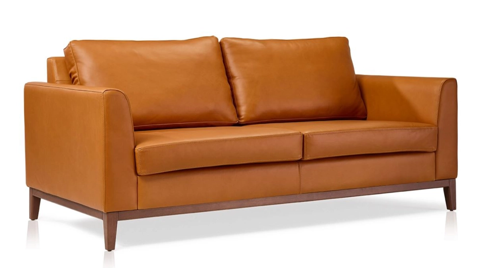 Canapé design 3 places cuir caramel