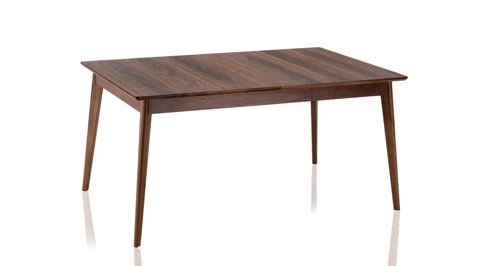 Table salle à manger 8 personnes en noyer teinte naturelle plateau bois 210x100 cm