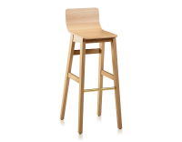 Tabouret de bar en chêne H80 cm bois teinte naturelle
