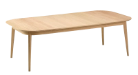 Table extensible en chêne 6 à 10 personnes avec plateau et allonges bois teinte naturelle 140x90 cm