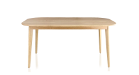 Table salle à manger en chêne 6 personnes teinte naturelle 160x100 cm