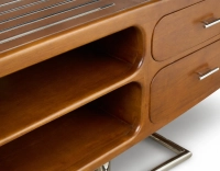 Mueble de TV marine métal et bois teinte merisier
