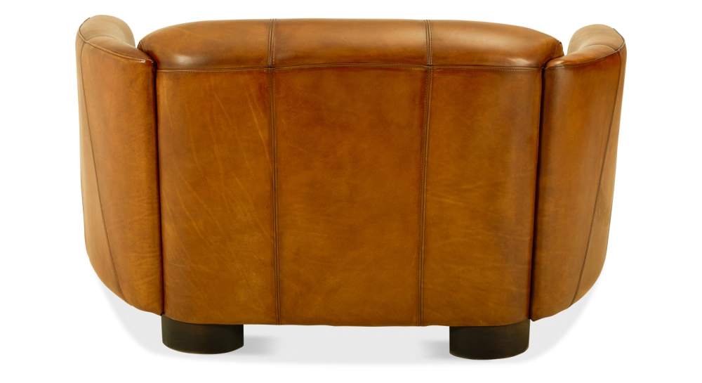 2 seater leather club sofa cognac