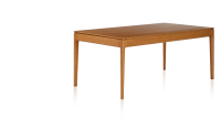 Table extensible 8 à 12 personnes en chêne avec plateau et allonges bois teinte merisier 210x100 cm