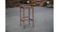 Taburete de bar de diseño H60 cm madera tinte nogal asiento madera