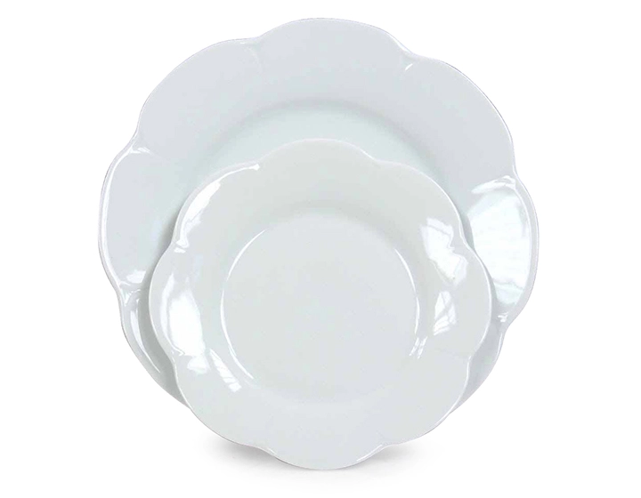 Assiette à dessert blanche porcelaine de Limoges lot de 6