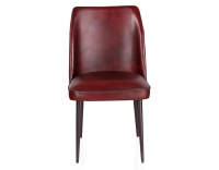 Chaise vintage cuir rouge carmin