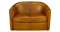 2 seater leather club sofa cognac