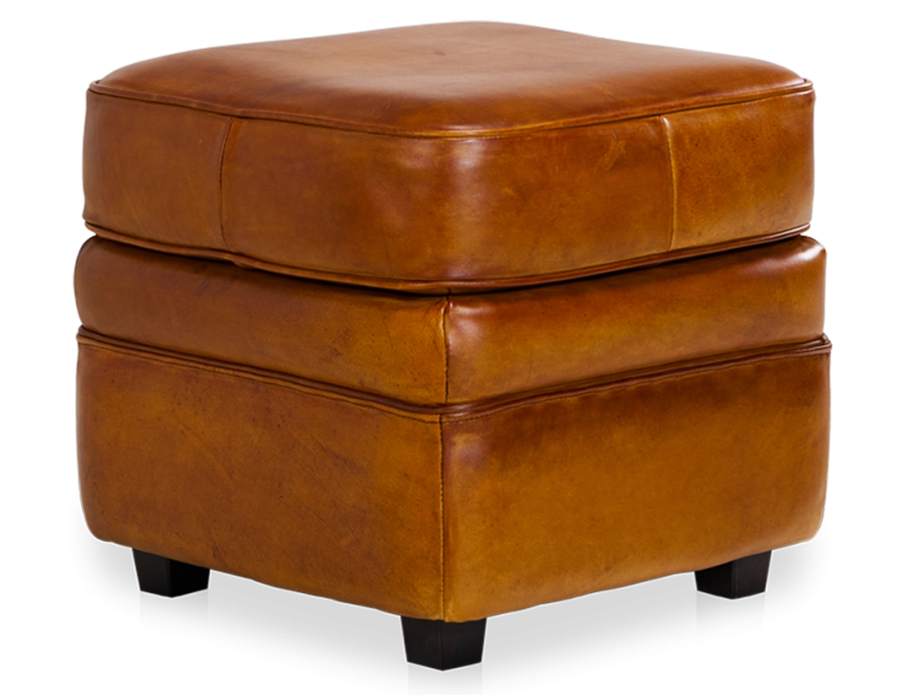 Pouf cuir cognac