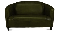 Canapé club cuir 2 places vert olive