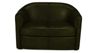 Canapé club cuir 2 places vert olive