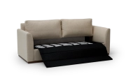 Canapé convertible 3 places tissus chiné beige