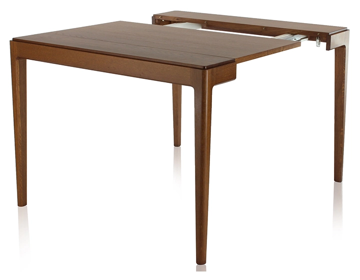 Console extensible en chêne avec 2 allonges teinte marron foncé 100x50 cm