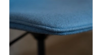 Chaise de bureau à roulettes assise tissu en laine bouillie bleue