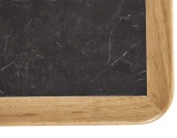 Rectangular coffee table in oak and ceramic with natural stained wood, slate effect ceramic top 100x50 cm