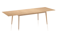 Table extensible 8 à 12 personnes en chêne avec plateau et allonges bois teinte naturelle 210x100 cm