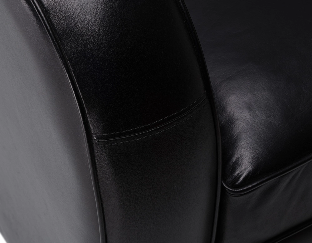 Fauteuil club cuir noir